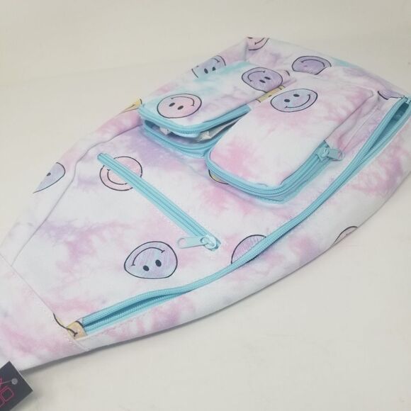Cute Pastel Smiley Face Sling Backpack. - Picture 10 of 11